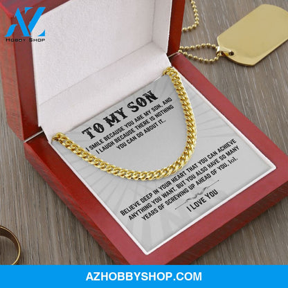 To My Son | I Smile | Cuban Link Chain