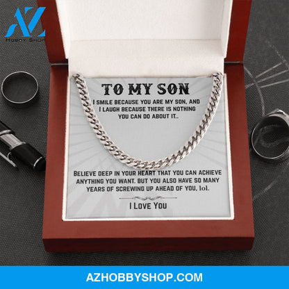 To My Son | I Smile | Cuban Link Chain