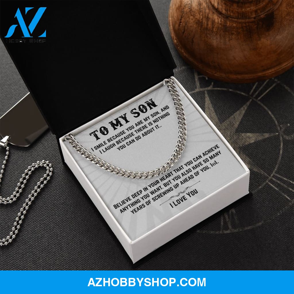 To My Son | I Smile | Cuban Link Chain