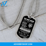 To My Son Love Dad - This Old Lion - Military Style Dog Tag