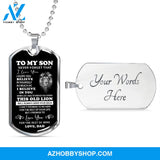 To My Son Love Dad - This Old Lion - Military Style Dog Tag