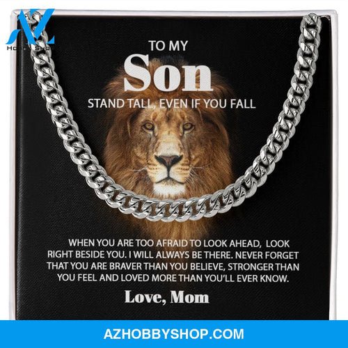 To My Son Love Mom - Never Forget - Lion Cuban Link Chain