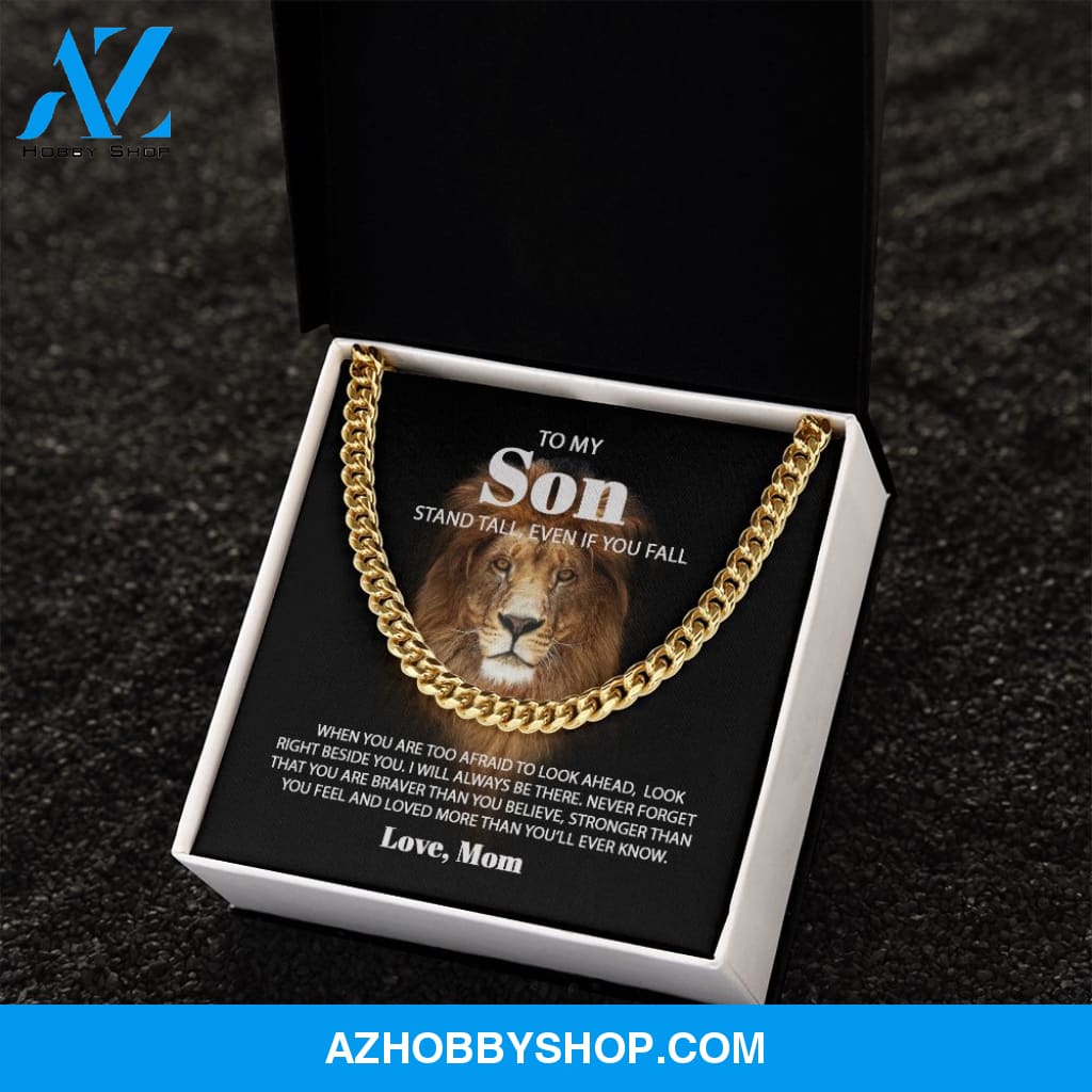To My Son Love Mom - Never Forget - Lion Cuban Link Chain