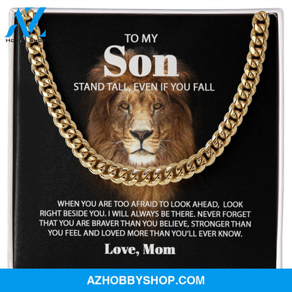 To My Son Love Mom - Never Forget - Lion Cuban Link Chain