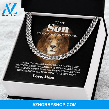To My Son Love Mom - Never Forget - Lion Cuban Link Chain