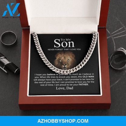 To My Son - Never Forget - Cuban Link Chain