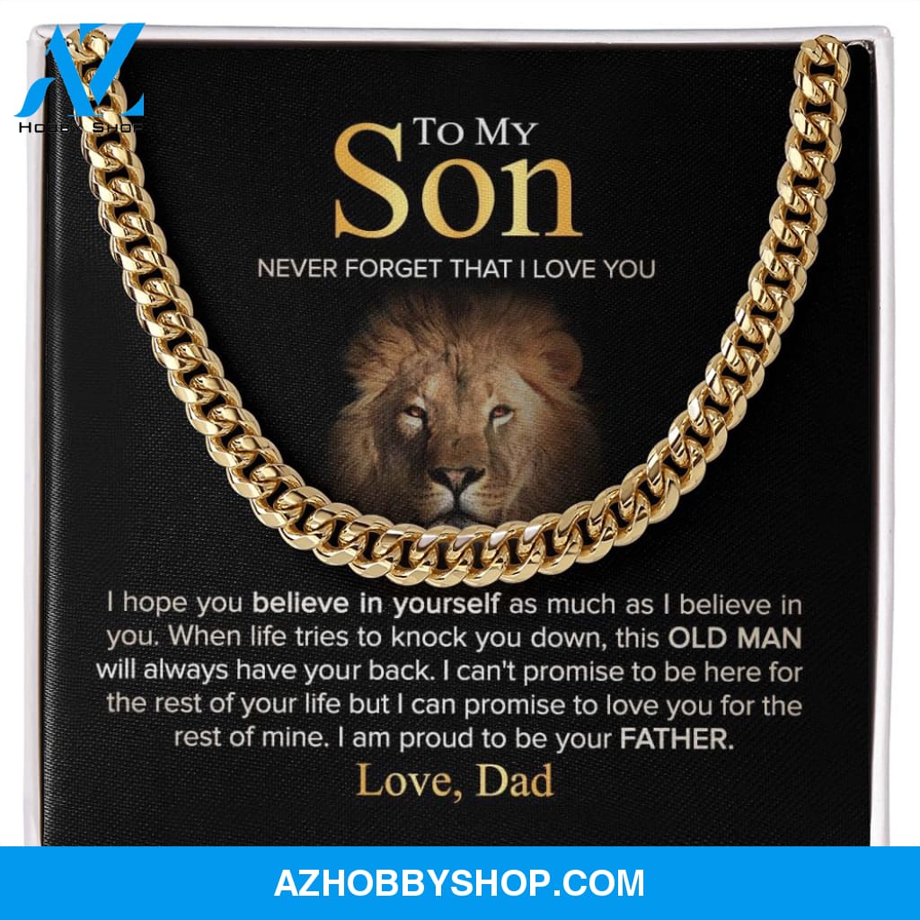 To My Son - Never Forget - Cuban Link Chain