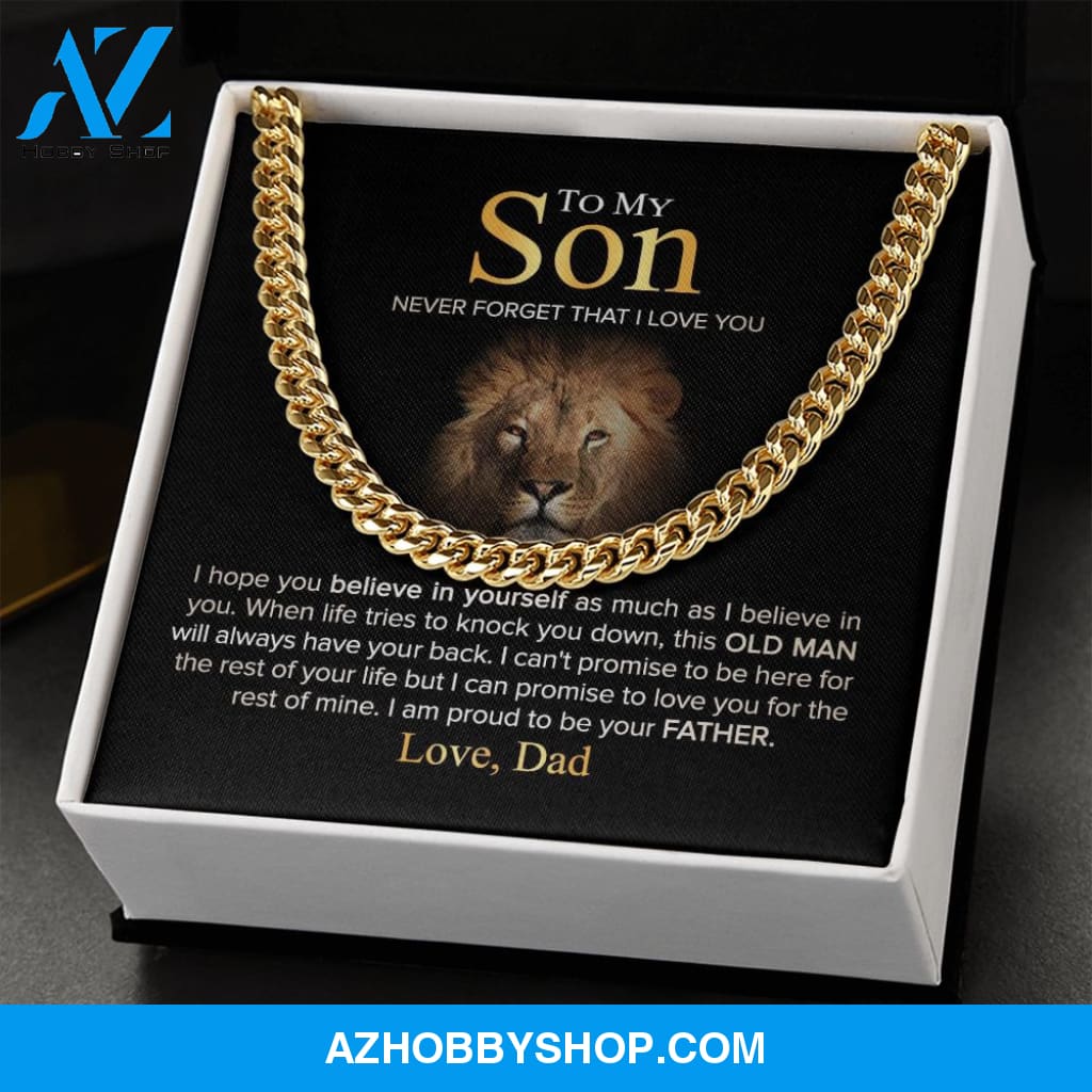 To My Son - Never Forget - Cuban Link Chain