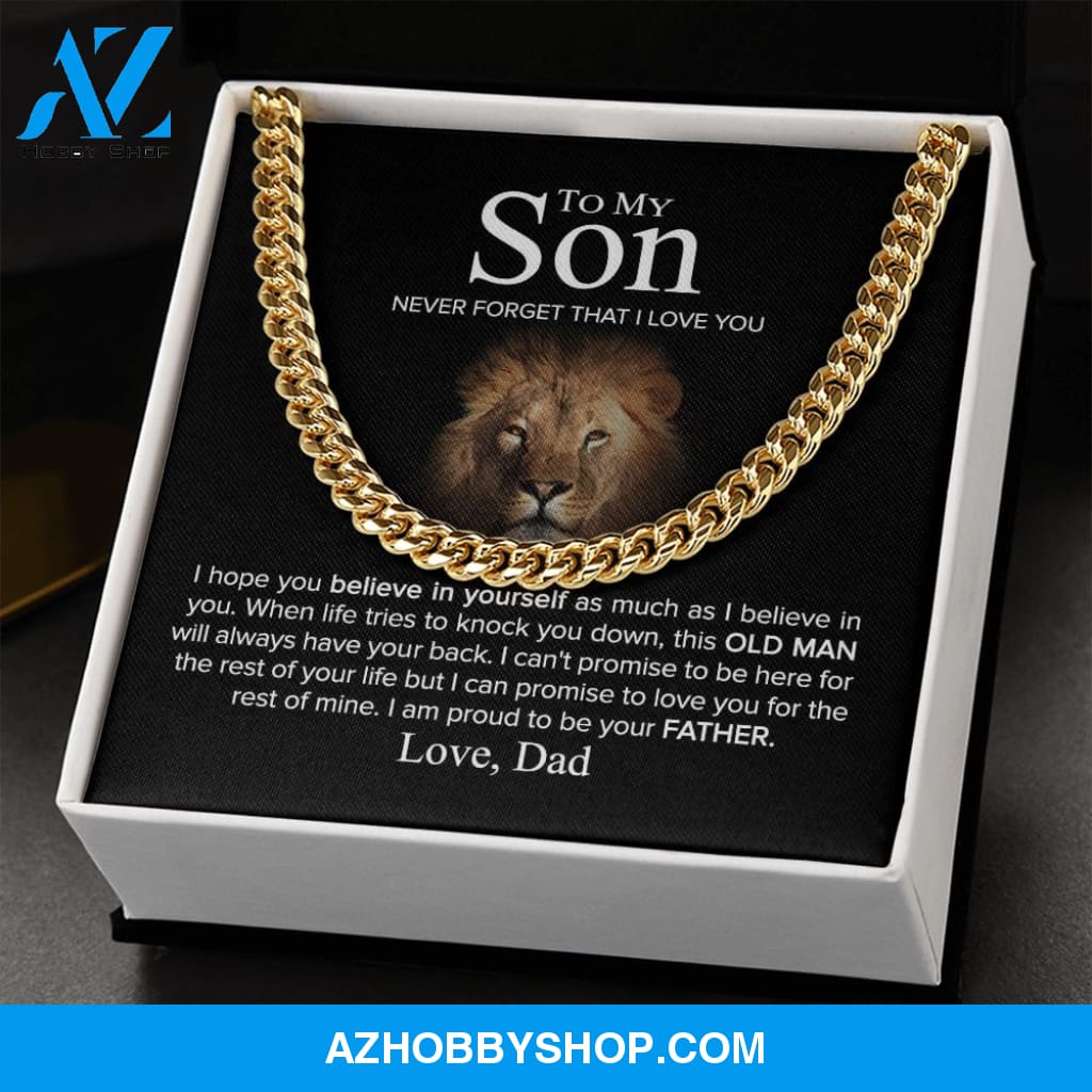 To My Son - Never Forget - Cuban Link Chain