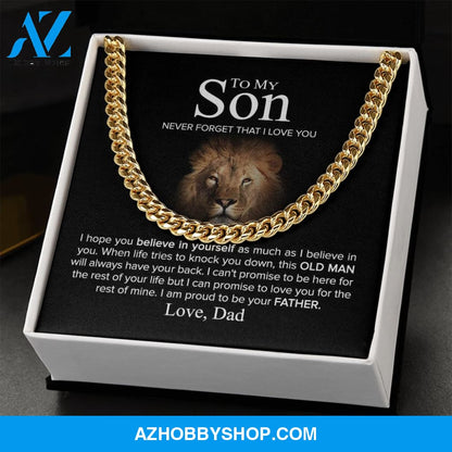 To My Son - Never Forget - Cuban Link Chain