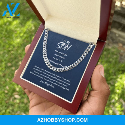 To My Son - Never Forget - Cuban Link Chain