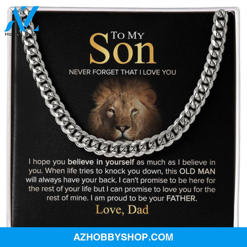 To My Son - Never Forget - Cuban Link Chain