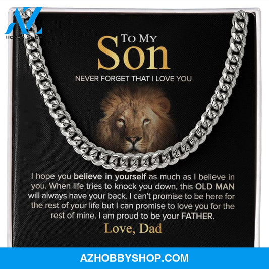 To My Son - Never Forget - Cuban Link Chain