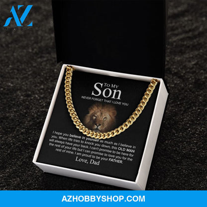 To My Son - Never Forget - Cuban Link Chain