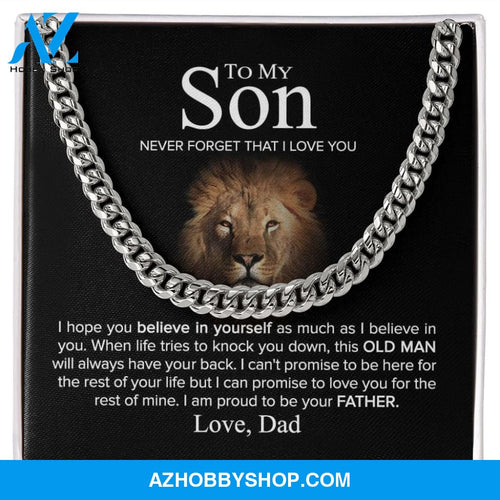 To My Son - Never Forget - Cuban Link Chain