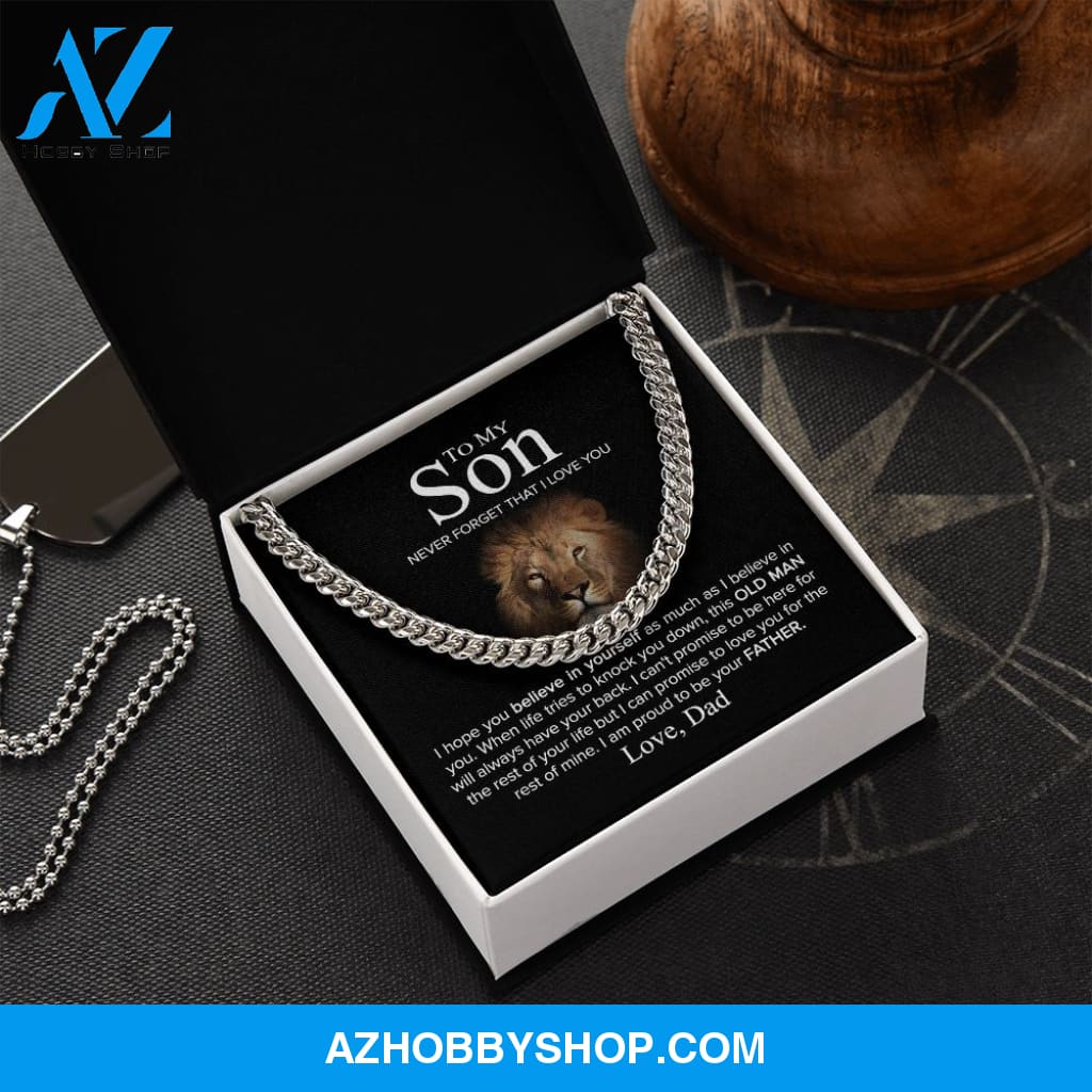 To My Son - Never Forget - Cuban Link Chain
