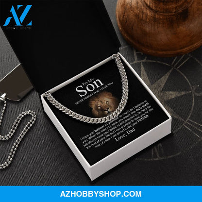 To My Son - Never Forget - Cuban Link Chain