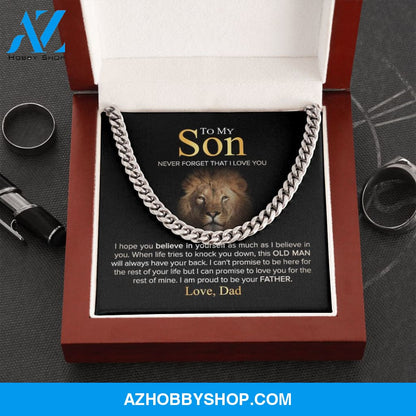 To My Son - Never Forget - Cuban Link Chain