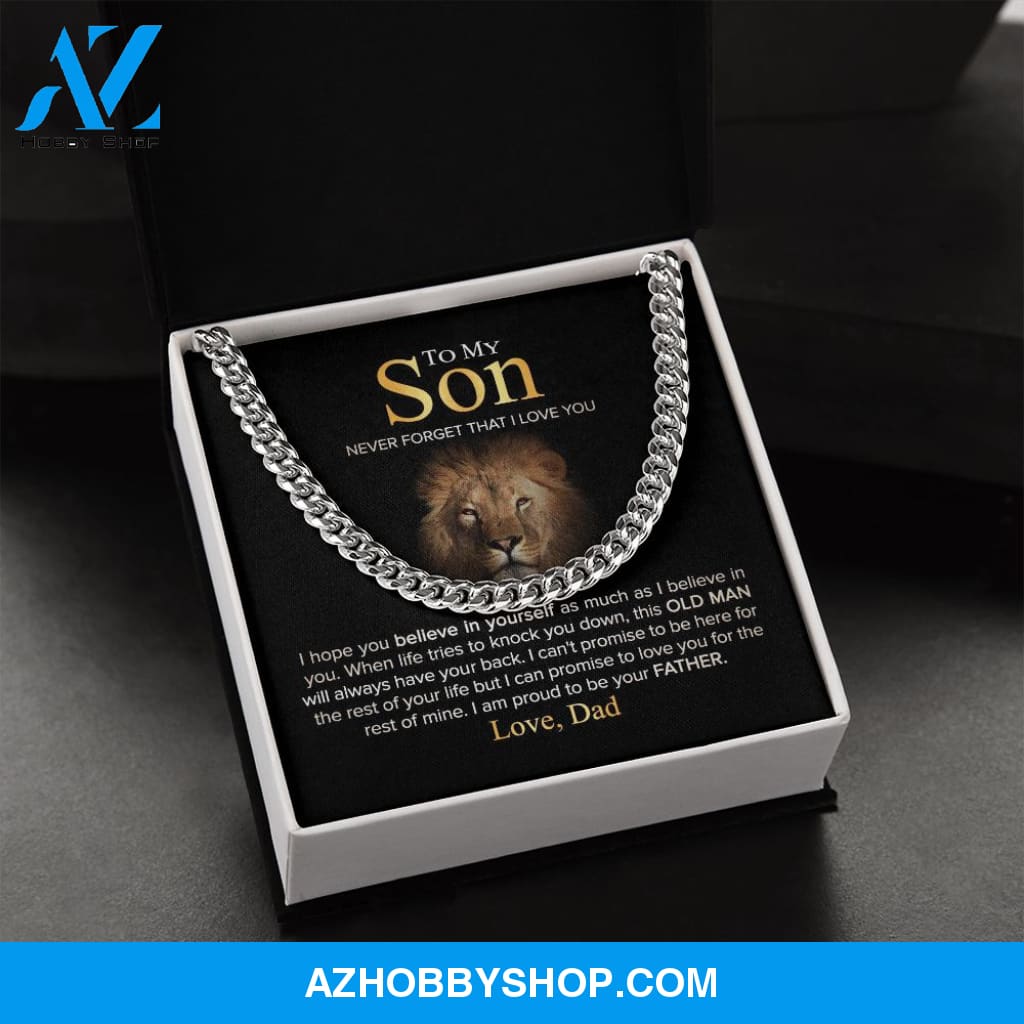 To My Son - Never Forget - Cuban Link Chain