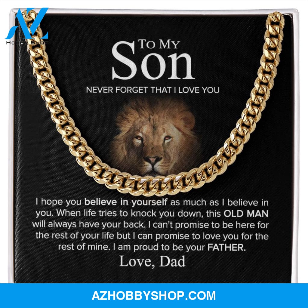 To My Son - Never Forget - Cuban Link Chain