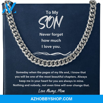 To My Son - Never Forget - Cuban Link Chain