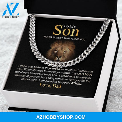 To My Son - Never Forget - Cuban Link Chain