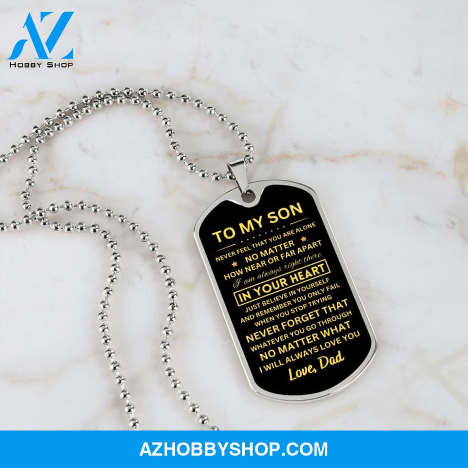 To My Son | Never Forget That | Dog Tag Necklace | Gift For Son From Dad