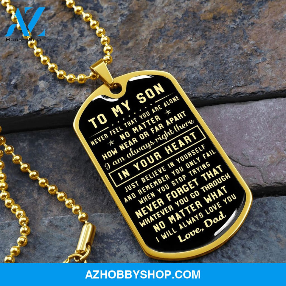 To My Son | Never Forget That | Dog Tag Necklace | Gift For Son From Dad