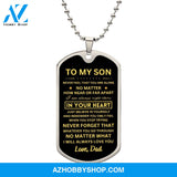 To My Son | Never Forget That | Dog Tag Necklace | Gift For Son From Dad