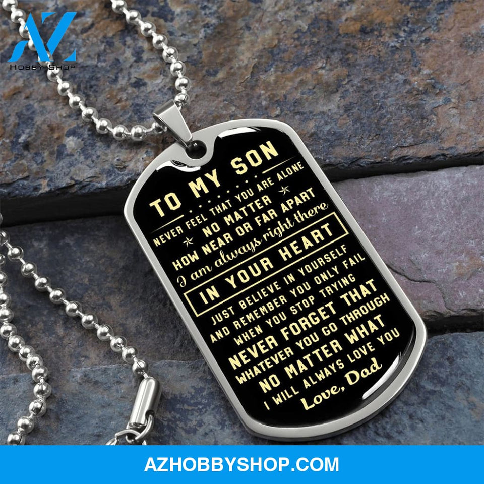 To My Son | Never Forget That | Dog Tag Necklace | Gift For Son From Dad