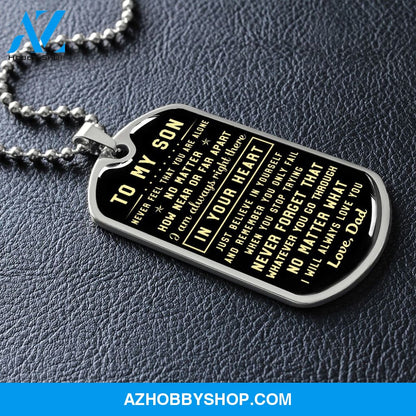To My Son | Never Forget That | Dog Tag Necklace | Gift For Son From Dad