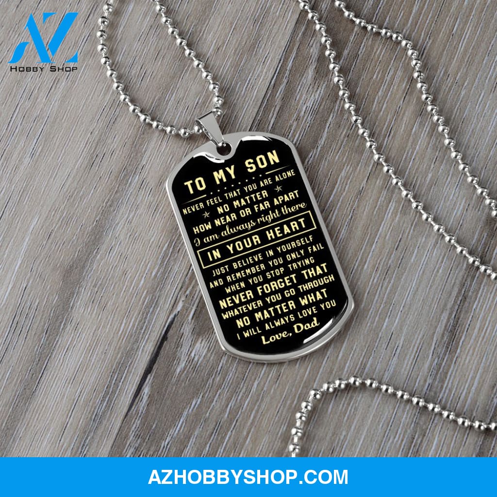 To My Son | Never Forget That | Dog Tag Necklace | Gift For Son From Dad