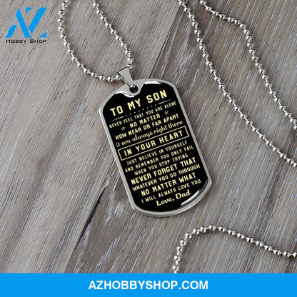 To My Son | Never Forget That | Dog Tag Necklace | Gift For Son From Dad