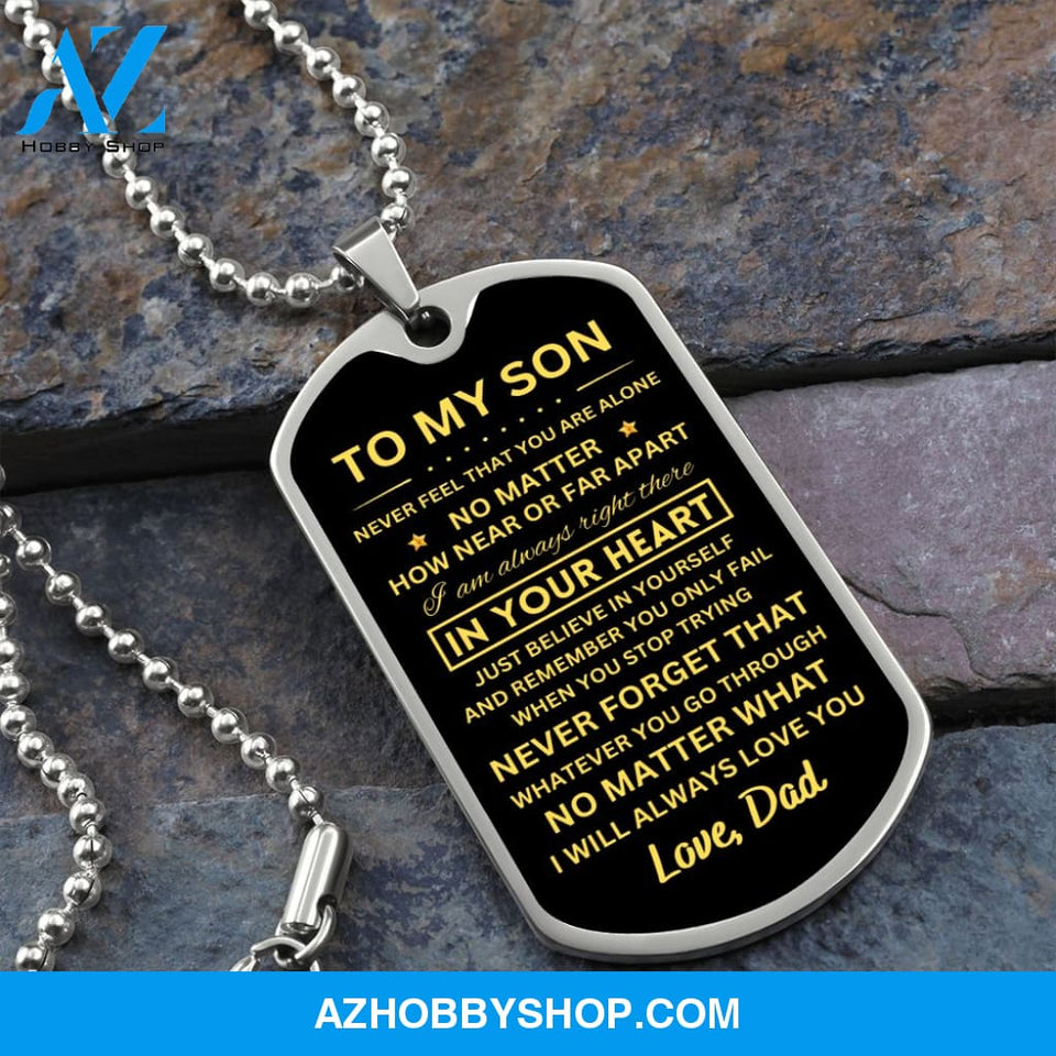 To My Son | Never Forget That | Dog Tag Necklace | Gift For Son From Dad
