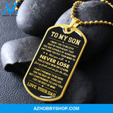 To My Son | Never Lose | Dog Tag Necklace | Gift for Son from Dad