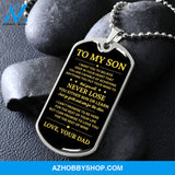 To My Son | Never Lose | Dog Tag Necklace | Gift for Son from Dad