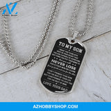 To My Son | Never Lose | Dog Tag Necklace | Gift for Son from Dad