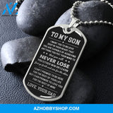 To My Son | Never Lose | Dog Tag Necklace | Gift for Son from Dad
