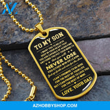 To My Son | Never Lose | Dog Tag Necklace | Gift for Son from Dad