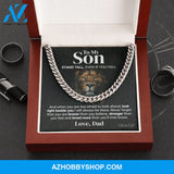 To My Son - Stand Tall from Dad - Cuban Link Chain