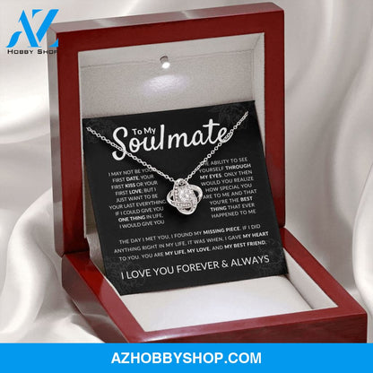 To My Soulmate - My Best Friend - Love Knot Silver Necklace