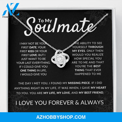 To My Soulmate - My Best Friend - Love Knot Silver Necklace