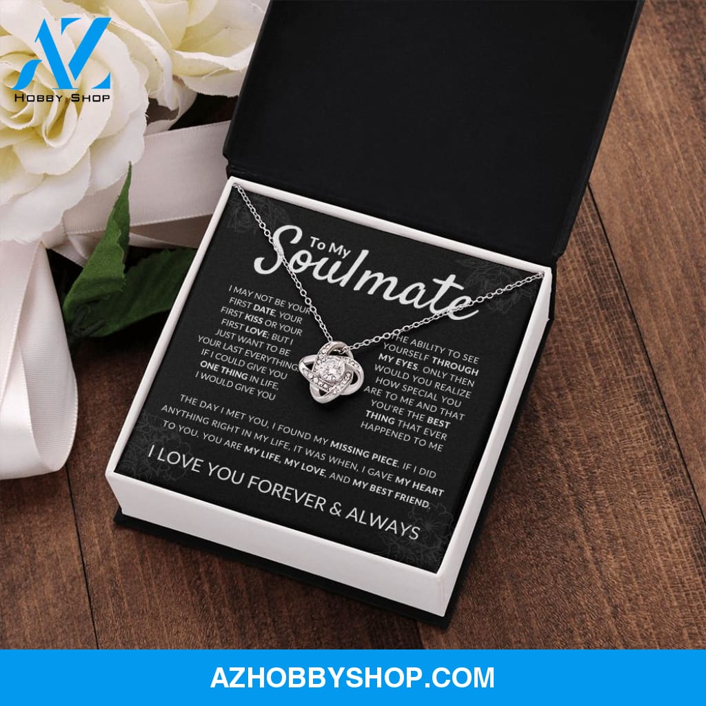 To My Soulmate - My Best Friend - Love Knot Silver Necklace