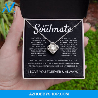 To My Soulmate - My Best Friend - Love Knot Silver Necklace