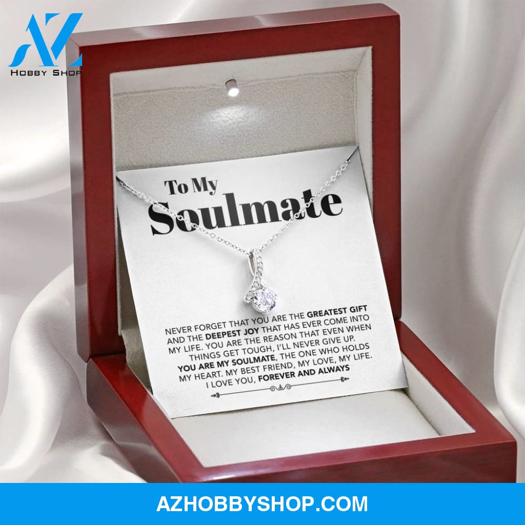 To My Soulmate - My Best Friend, My Love, My Life - White Gold Necklace