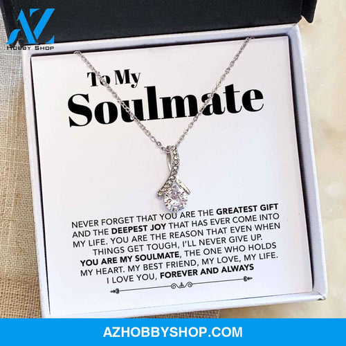 To My Soulmate - My Best Friend, My Love, My Life - White Gold Necklace