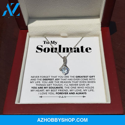 To My Soulmate - My Best Friend, My Love, My Life - White Gold Necklace