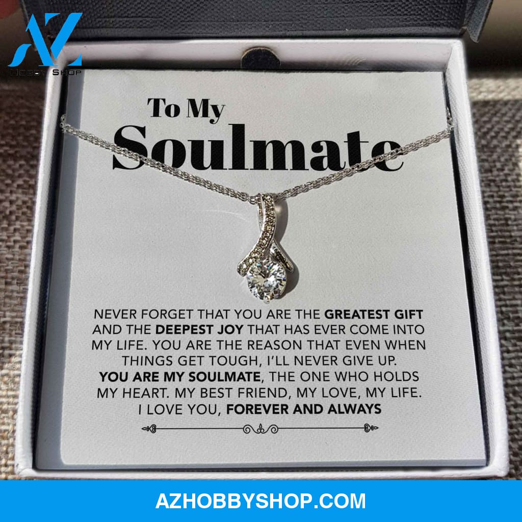To My Soulmate - My Best Friend, My Love, My Life - White Gold Necklace