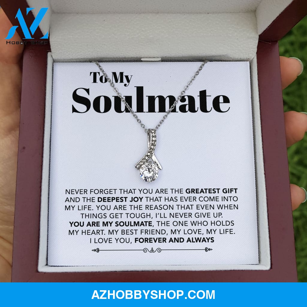 To My Soulmate - My Best Friend, My Love, My Life - White Gold Necklace
