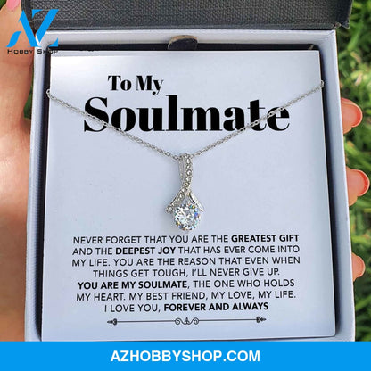 To My Soulmate - My Best Friend, My Love, My Life - White Gold Necklace